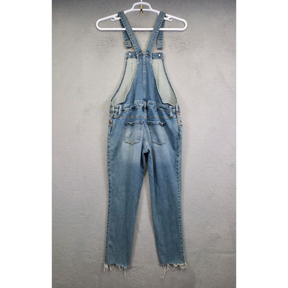 Ingrid and Isabel Maternity‎ Overalls Womens 2 Blue Denim Distressed Hem 36x27 - Picture 2 of 16